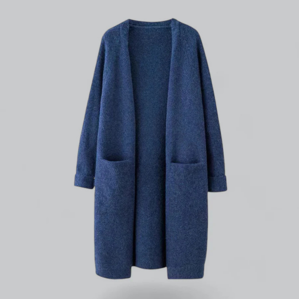 Damen Strickjacke Offen | Langer Schnitt
