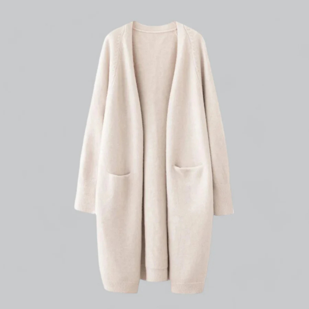 Damen Strickjacke Offen | Langer Schnitt