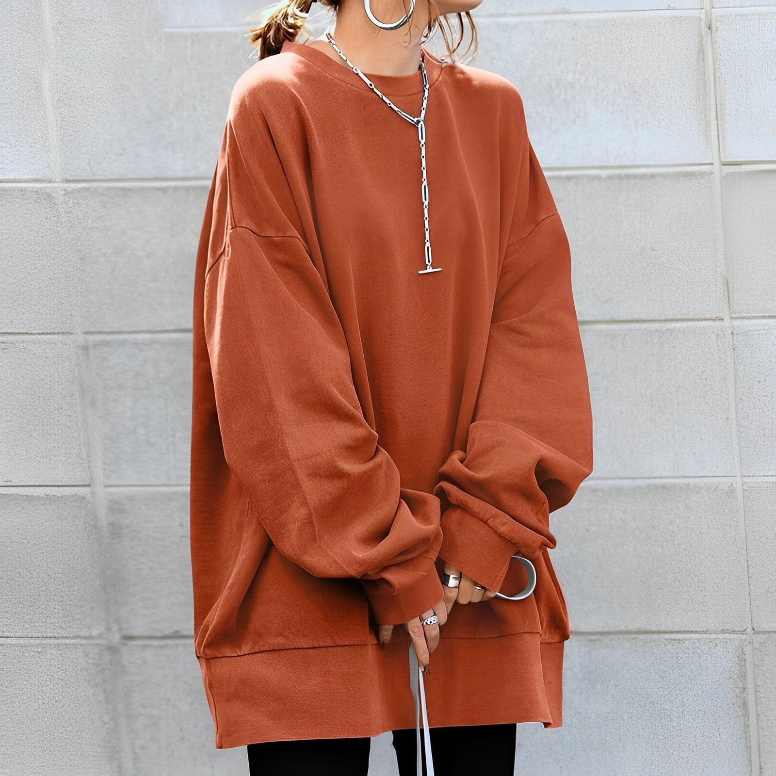 Damen Sweatshirt Oversized | Langer Schnitt