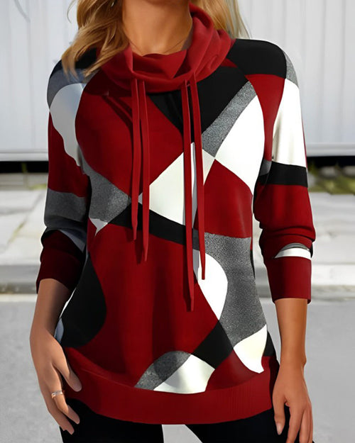 Damen Kapuzenpullover Farbblock | Entspannter Schnitt